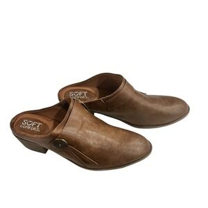 Soft Comfort Sierra Size 11 Mule Clog‎ Slip-On Embellished Brown Synthetic Upper